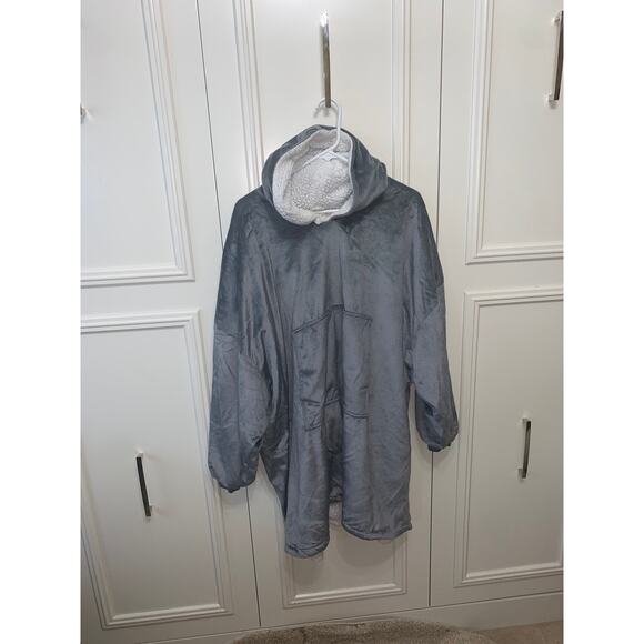 Unbranded Wearable Blanket‎ Hoodie Unisex One Size Gray Sherpa Robe - Picture 1 of 7